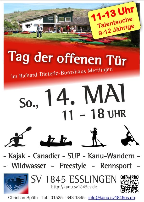 14. Mai - Tag der offenen Tür bei der Kanuabteilung